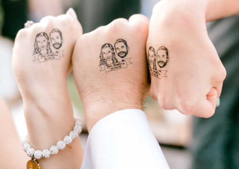 Washable Bride & Groom Tattoos