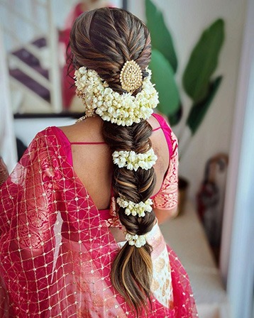 Fishtail Braid with Gajra