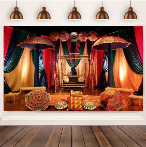 Royal Indian Setup for Wedding Photo Booth Ideas